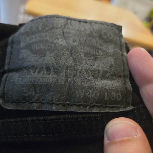 Levi’s 541 Athletic Taper Black Jeans W40 L30 Water<Less> - Picture 3 of 10